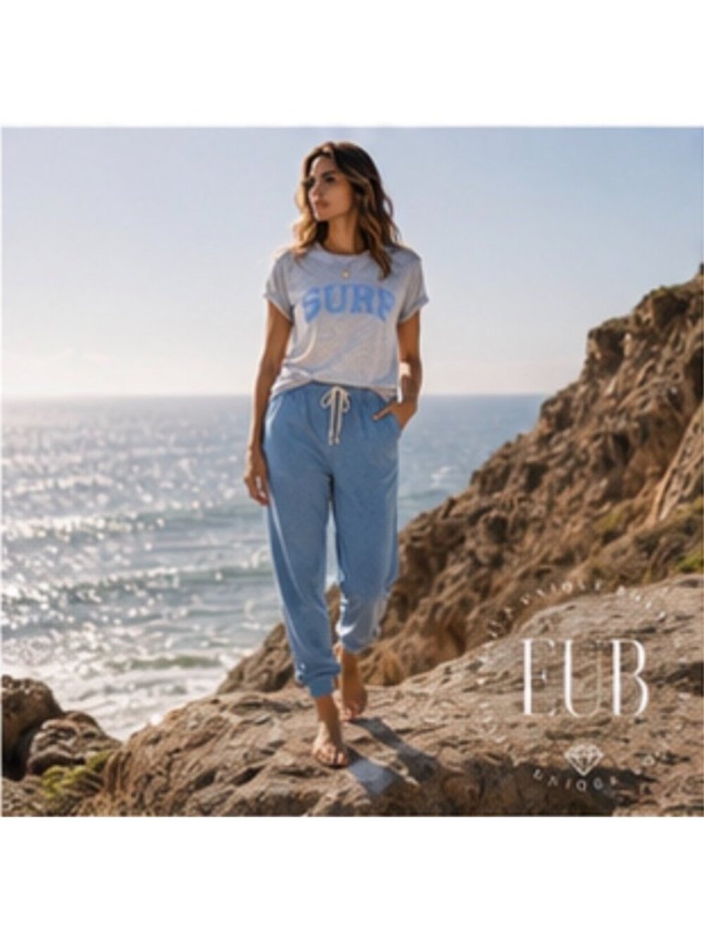 Free People We The Free Nova Surf Tee Gray Blue Extra Small & XS New